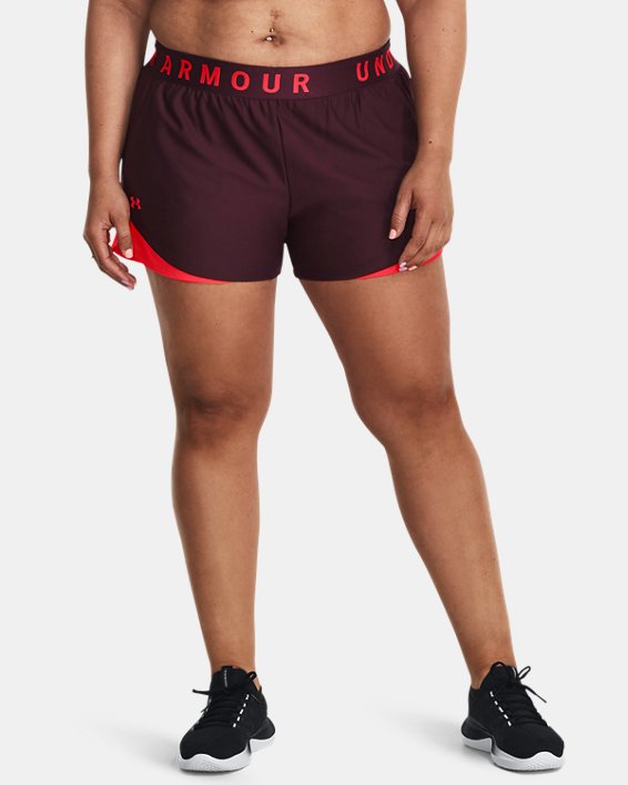 Women's UA Play Up 3.0 Shorts, Maroon, pdpMainDesktop image number 0